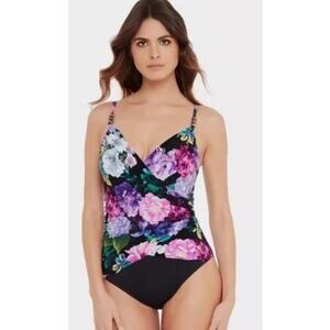 NEW Magicsuit 12 Romantic Louise One Piece Swimsuit Underwire Purple Floral